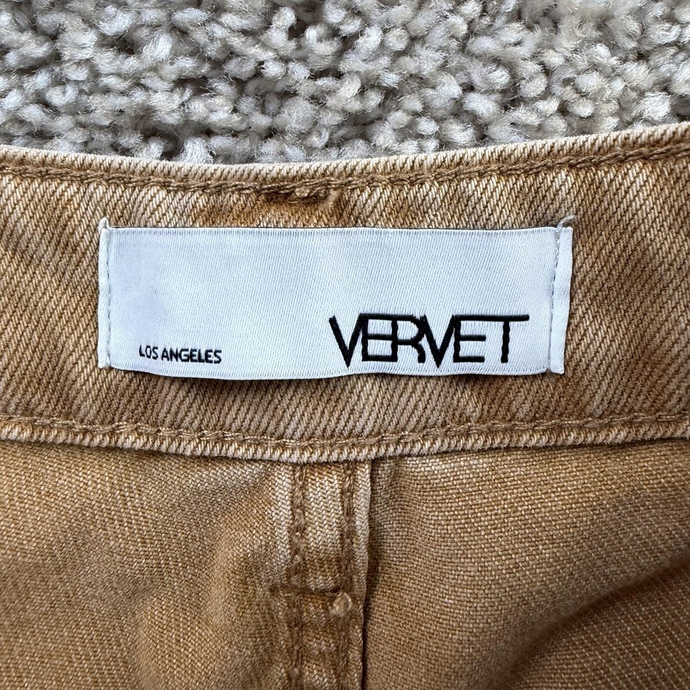 VERVET Wide Leg Jeans Womens 29 Light Wash Beige Distressed Relaxed Denim - Picture 2 of 13